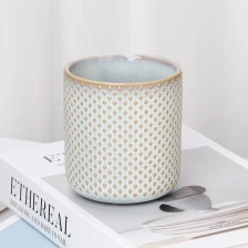 China Wholesale Spotty Ceramic Candle Jar Home Decor manufacturer