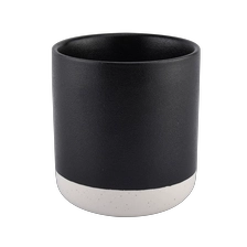 China Classic Matte Black Ceramic Candle Vessels Wholesale manufacturer