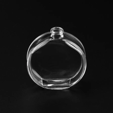 China Luxury Empty Clear Transparent Flat Crimp Glass Perfume Bottle manufacturer