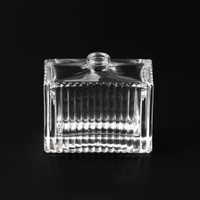 China 50ml Clear Crimp Glass Perfume Bottle with stripe manufacturer