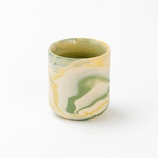 China Marble Effect Combination Clay Ceramic Candle Jar For Candle Making manufacturer