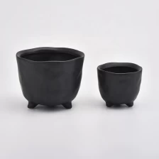 China Matte Black Ceramic Candle Jars manufacturer