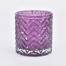 China Purple spraying Glass Candle holder vintage wedding decoration manufacturer