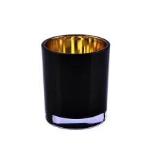 China Gold plating Black Glass Candle Jar Wholesale manufacturer