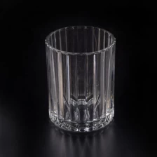 China cheapest factory price clear stripe glass candle jar manufacturer