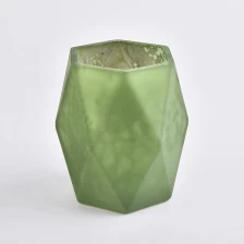 China Green geometric mercury Glass Candle holder manufacturer
