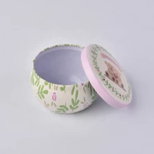 China Metal cute candle tins printed for candle making with lids manufacturer