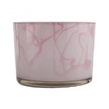 China 500ML Pink cylinder  Glass Jar Candle Wholesale for wedding manufacturer