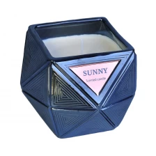 China Black Glaze Unique Ceramic Candle Jars For Home Decoration manufacturer