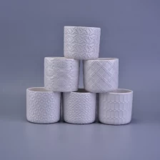 China Wholesales white flower shape menorah ceramic candle cups manufacturer