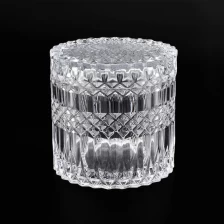 China Crystal Geo Cut Glass Candle Holder With Lids wholesale manufacturer