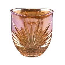 China Luxury gold Glass Candle vessel wedding decoration manufacturer