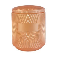 China Beautiful Glass Candle Jar With Lid For Home Christmas Decoration manufacturer