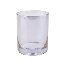 China Luxury Cylinder Candle Glass Jar With Ion Plating manufacturer