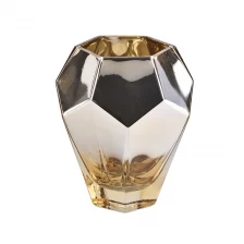 China Wholesale Gold Polyhedral Glass Candle Jars manufacturer