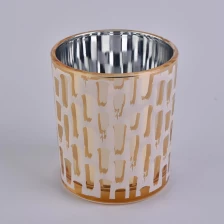 China 8oz 10oz Silver and Gold electroplating Candle Glass Jar manufacturer