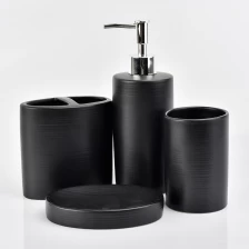 China Luxury Ceramic Black hotel Bathroom Accessories Sets China manufacturer