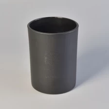 China Luxury Matte Black Glass Candle Jars For Candle Making manufacturer