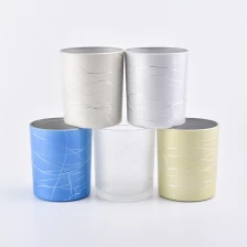 China 8oz Popular Cylinder Shaped Frosted Glass Candle Jar manufacturer