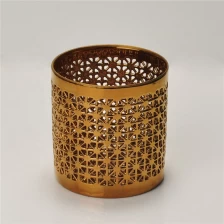 China Romantic Gold Plating Carved glass Candle Jars Wholesale manufacturer