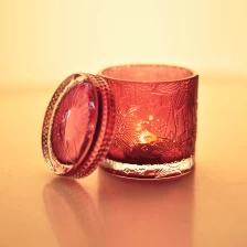 China Sunny golden engraving empty Luxury glass candle holder lid with packaging box manufacturer