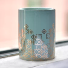 China Hot Selling Cylinder Ceramic Candle Jar With Custom logo Printing manufacturer