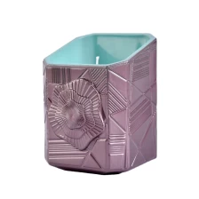 China Suppliers eco friendly Trapezoid glass candle holders logo printing manufacturer
