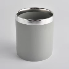 China Hot Sale Grey Ceramic Candle Jars For Making manufacturer