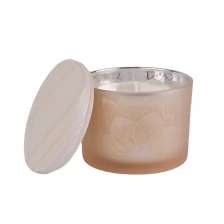 China Bulk matte votive glass candle holders with wood lid manufacturer