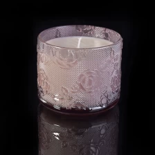 China Luxury Beautiful Rose Jar Glass Candle Jar For Candle Making manufacturer
