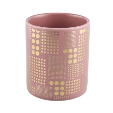China Eco friendly custom luxury pink empty ceramic candle jars manufacturer