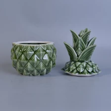 China Supplier good price pineapple custom color ceramic candle jar with lid manufacturer