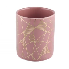China New arrival empty decorative pink ceramic candle holders wedding decoration manufacturer