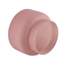 China Wholesales custom pink frosted glass candle vessel home decoration manufacturer
