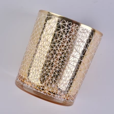 China Wedding Decorative Luxury Unique Gold Glass Candle Jars Wholesale manufacturer