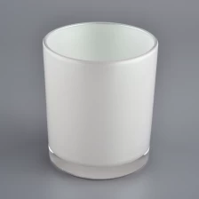 China glossy white glass candle jar for making manufacturer