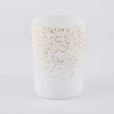 China Luxury Gold Decoration White Glass Candle Jars manufacturer