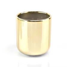China 400ml Gold Plating Ceramic Candle Holders manufacturer