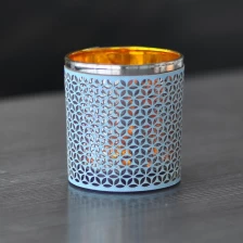 China Sunny tealight Custom gold woven glass candle jar manufacturer