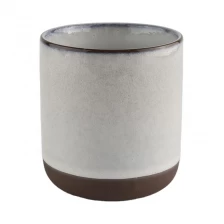 China Matte White And Red Ceramic Jar for Candle making wholesale manufacturer