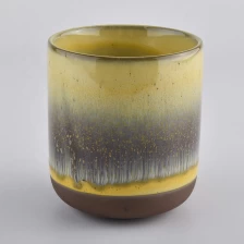 China Maple leaf Yellow Ceramic Candle Vessel Wholesale manufacturer