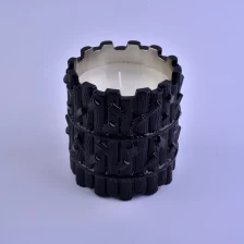 China Luxury black tree design glass candle jar bulk 8oz 10oz 12oz manufacturer