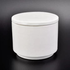 China Matte White Ceramic Candle Jars With Lids manufacturer