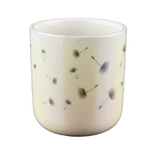 China 10oz Iridescent ceramic White Ceramic Candle jars wholesale manufacturer