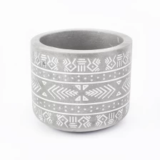 China Custom grey concrete cement candle vessels with logo manufacturer