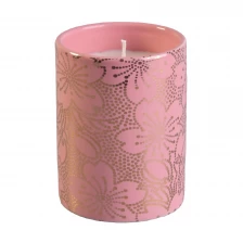 China Sunny glassware custom tea light pink ceramic candle holder home decor manufacturer