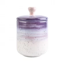 China Home decoration vintage empty ceramic jars for candle making with lid manufacturer