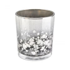 China In bulk special laser engrave empty silver glass candle jar for candle making home decoration manufacturer
