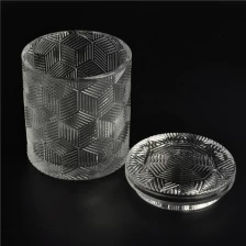 China Hot sales luxury empty geo crystal candle glass jars with lid manufacturer