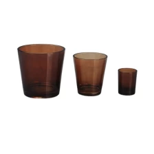 China Hot sale amber glass candle holders manufacturer